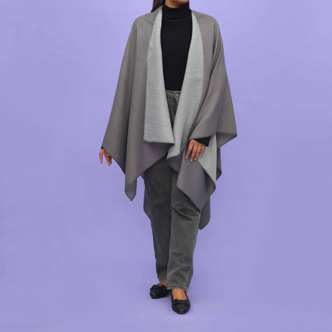 Grey Winter Cape Shawl PN4718