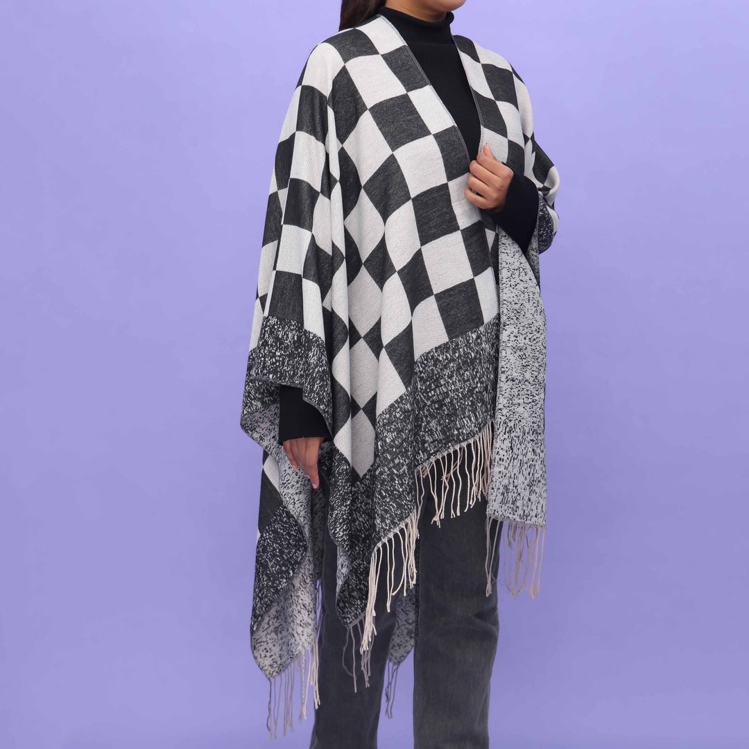 Black Winter Cape Shawl PN4728