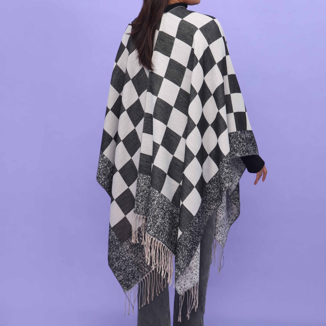 Black Winter Cape Shawl PN4728