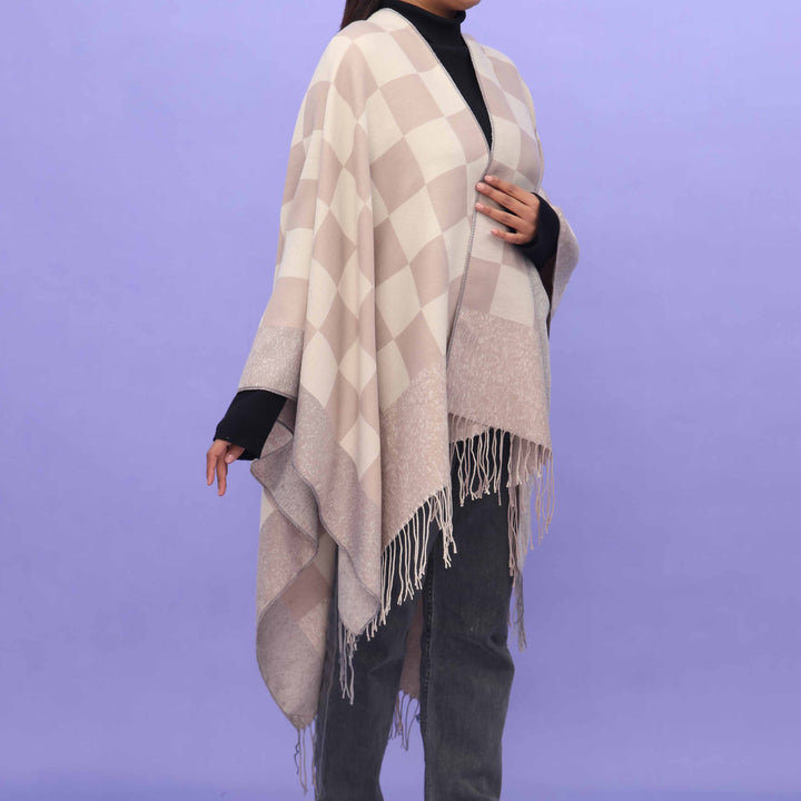 Khaki Winter Cape Shawl PN4732