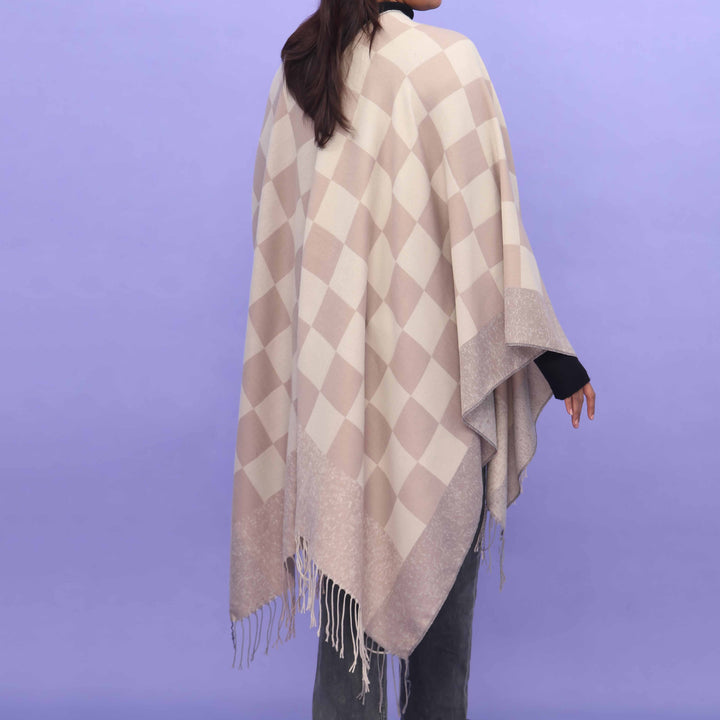 Khaki Winter Cape Shawl PN4732