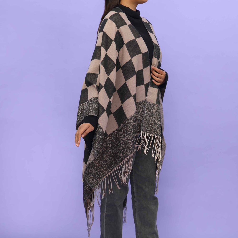 Grey Winter Cape Shawl PN4733