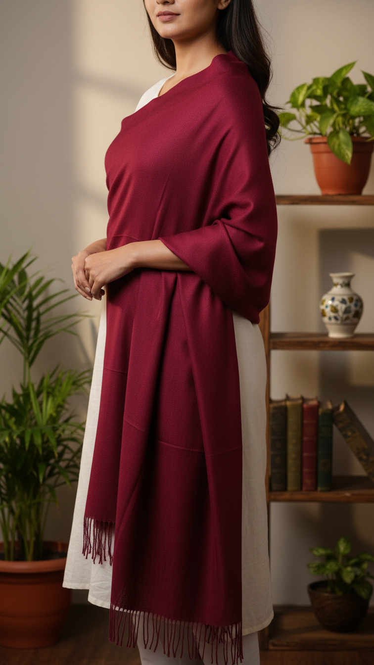 Maroon Winter Stole PN5012