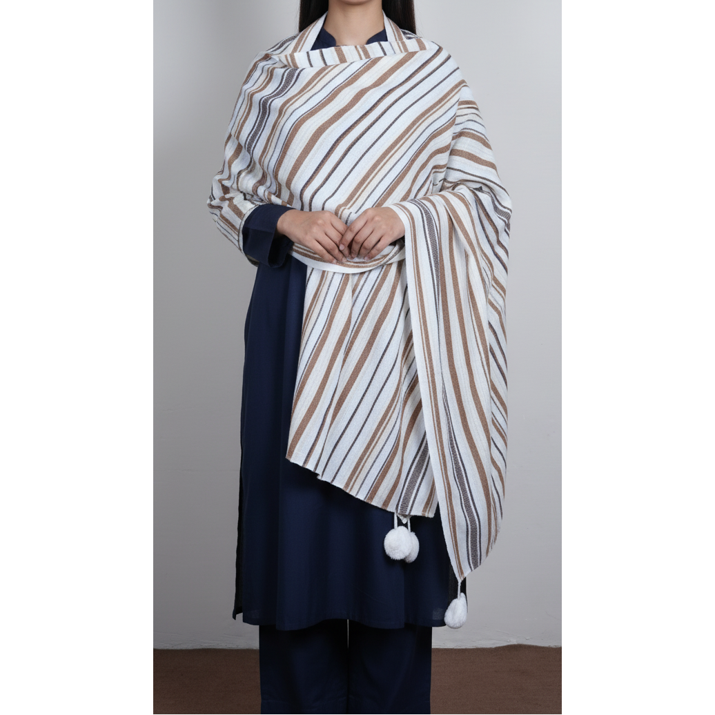 Cream Winter Stole PN5113