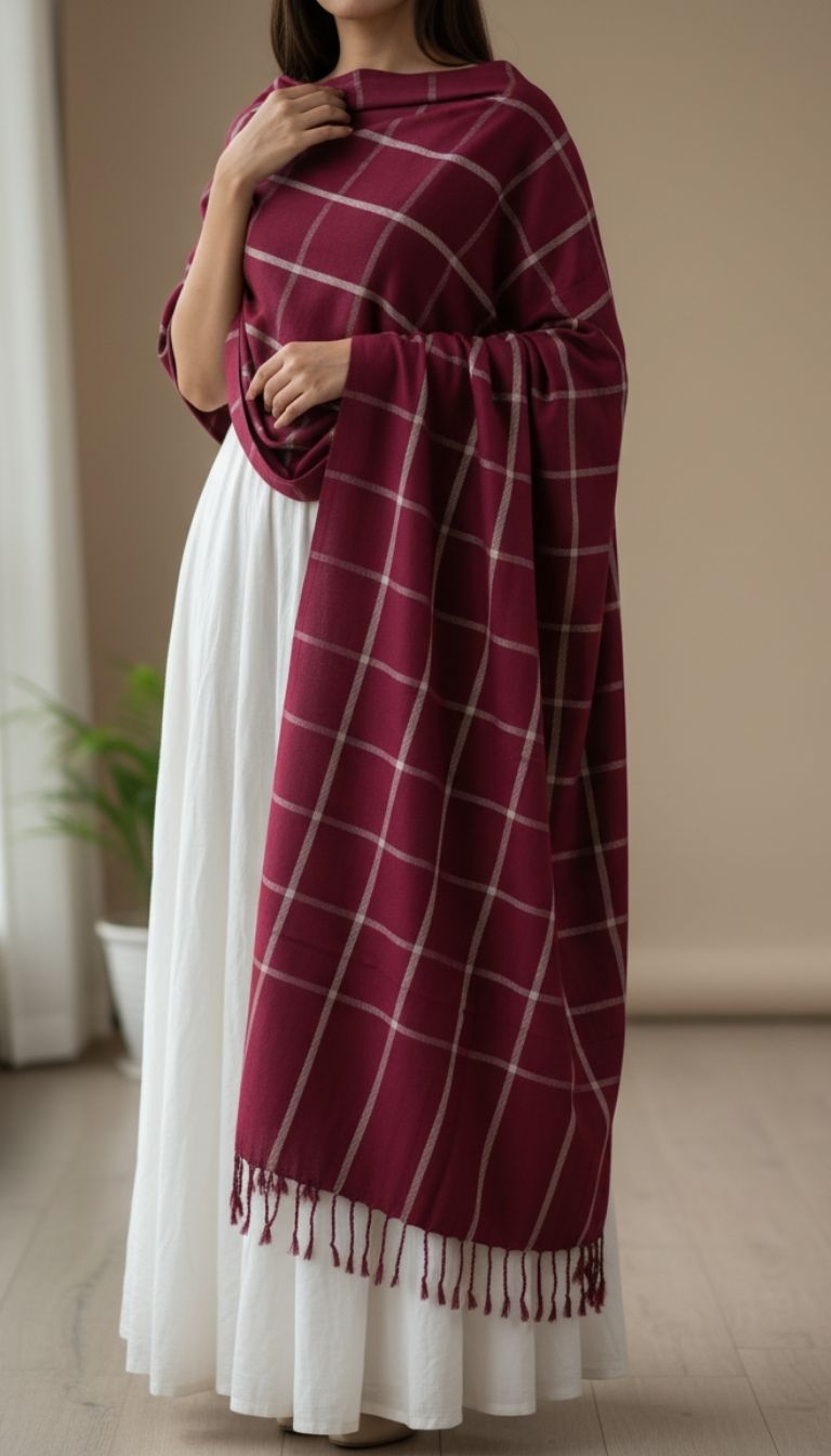 Maroon Winter Stole PN5126