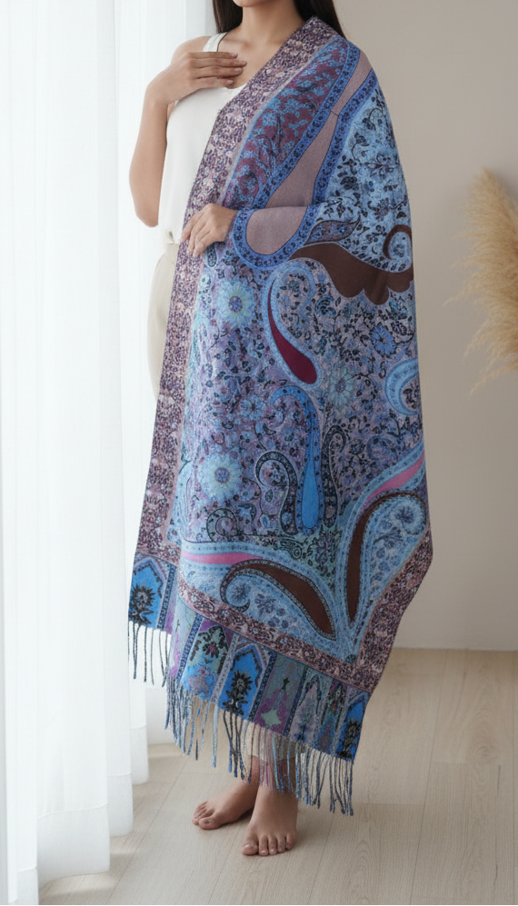 Sky Blue Winter Stole PN5183