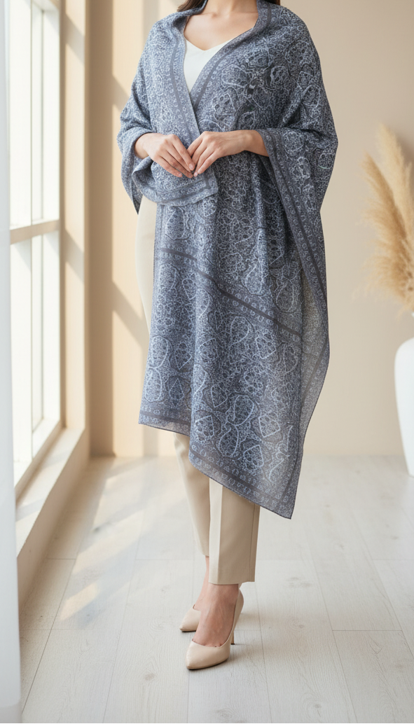Grey Winter Stole PN5190