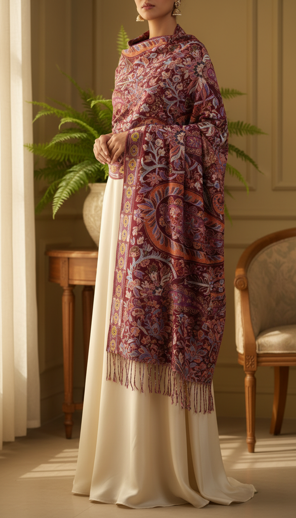 Maroon Winter Stole PN5221