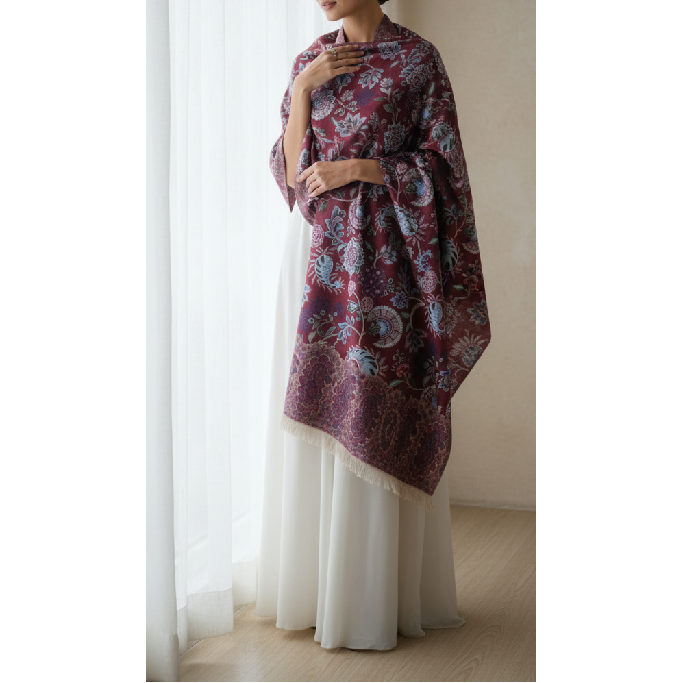 Maroon Winter Stole PN5239