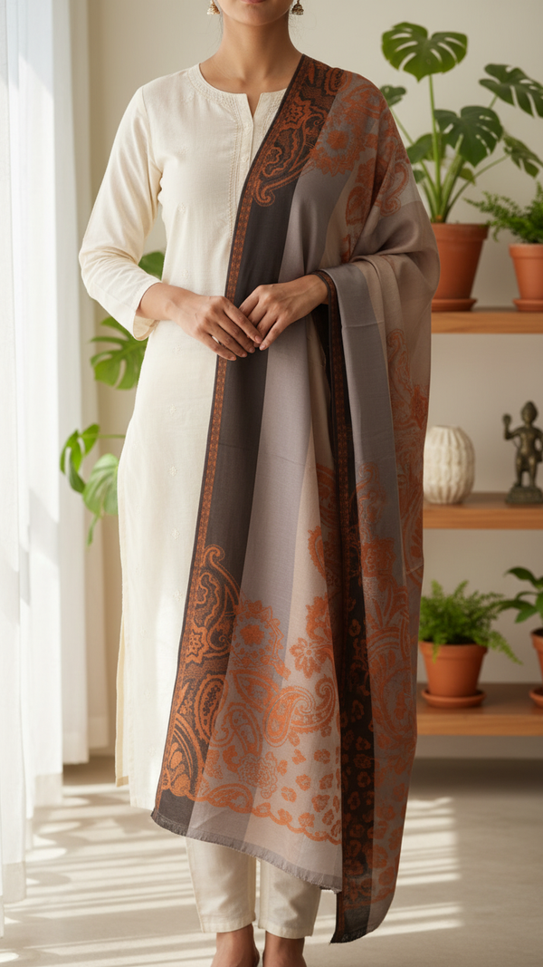 Orange Winter Stole PN5263