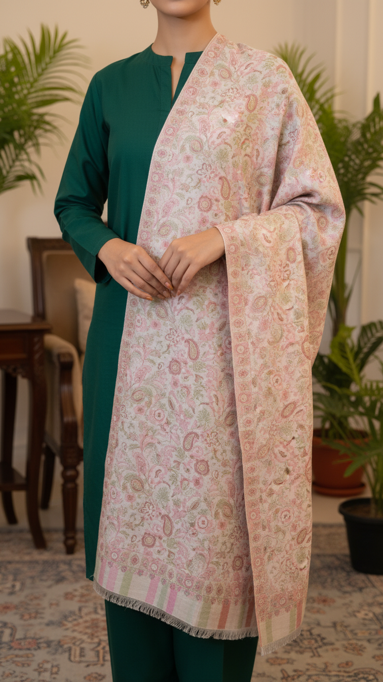 Off/White Winter Stole PN5300