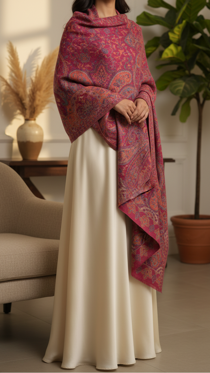 Maroon Winter Stole PN5311