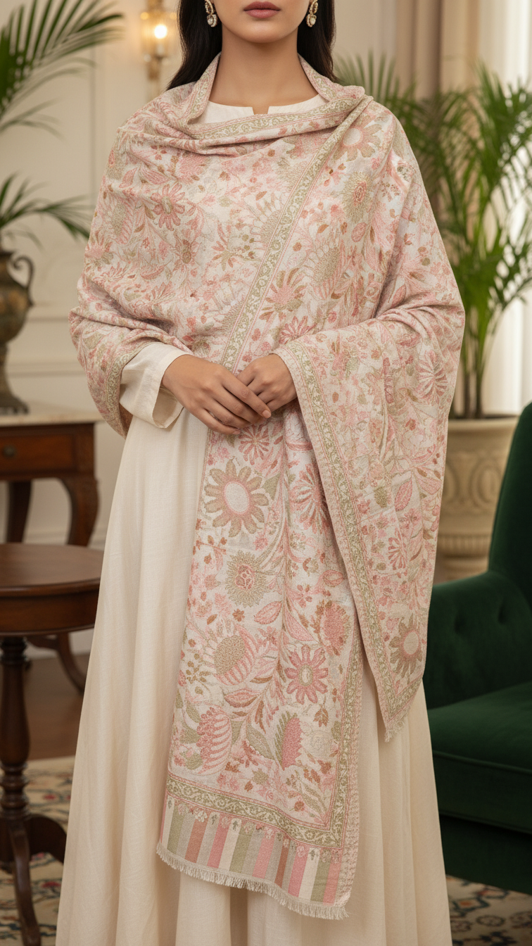 Cream Winter Stole PN5342