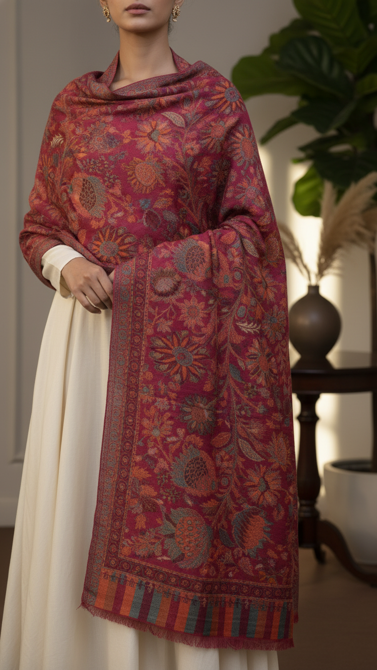 Maroon Winter Stole PN5347