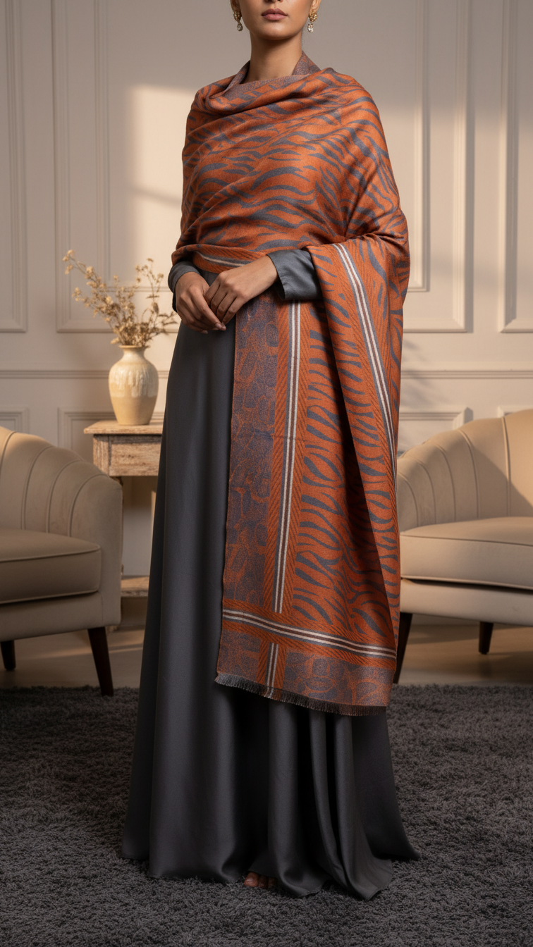 Orange Winter Stole PN5353