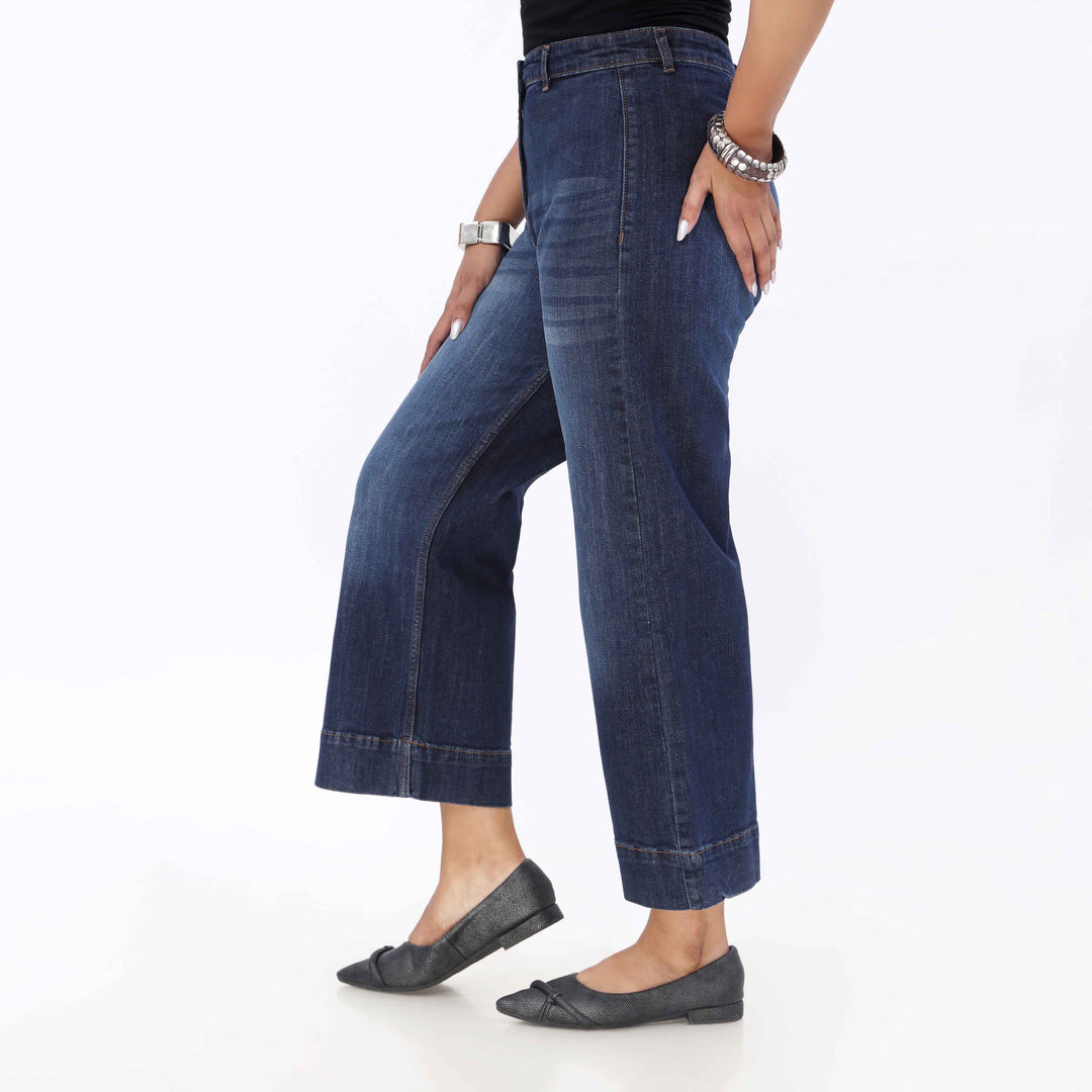 Blue Wide Leg Denim Pant PP5055