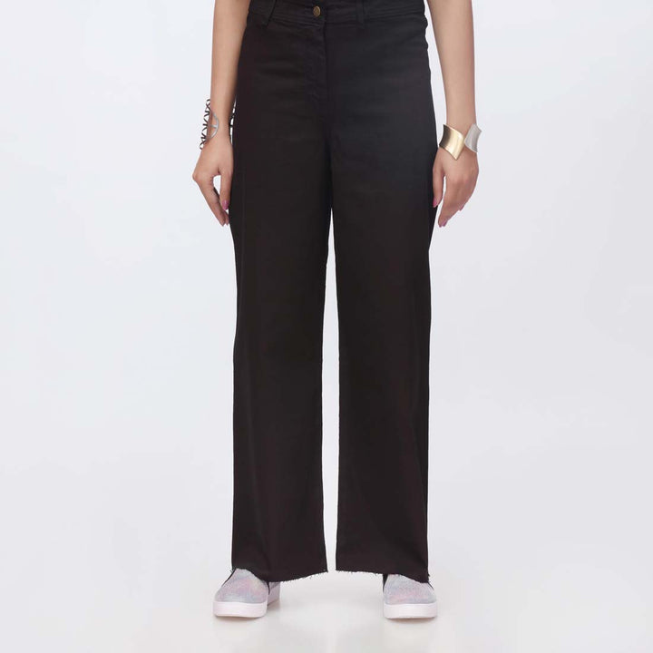 Black Seamless Flapper Denim Pant PS1540