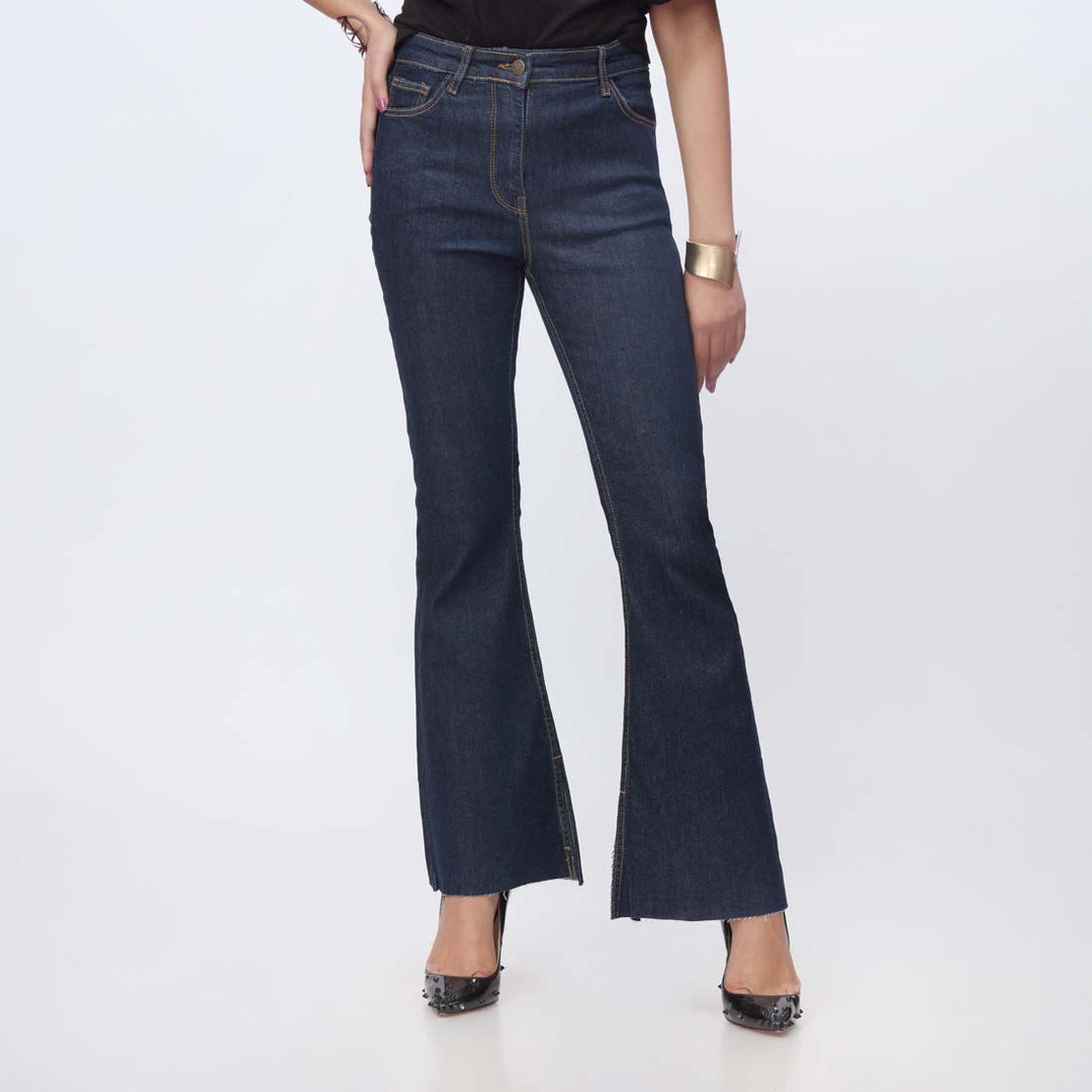 Navy Bell Bottom Denim Pant PS1542