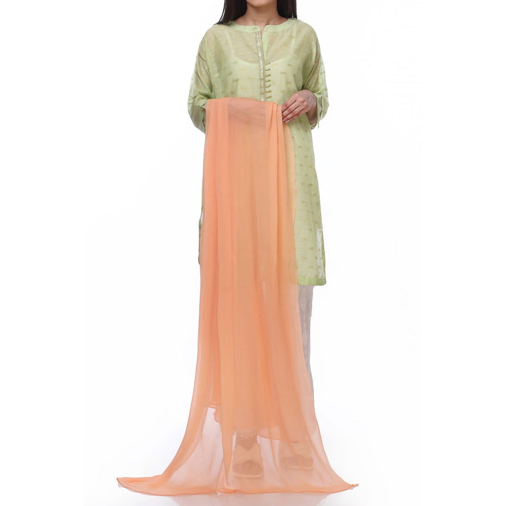 Peach Color Plain Dyed Chiffon Dupatta PS2702