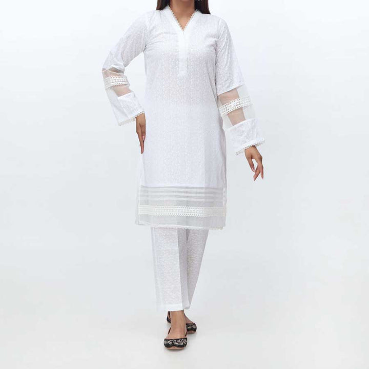 2PC- Embroidered Chikankari Suit PS4070