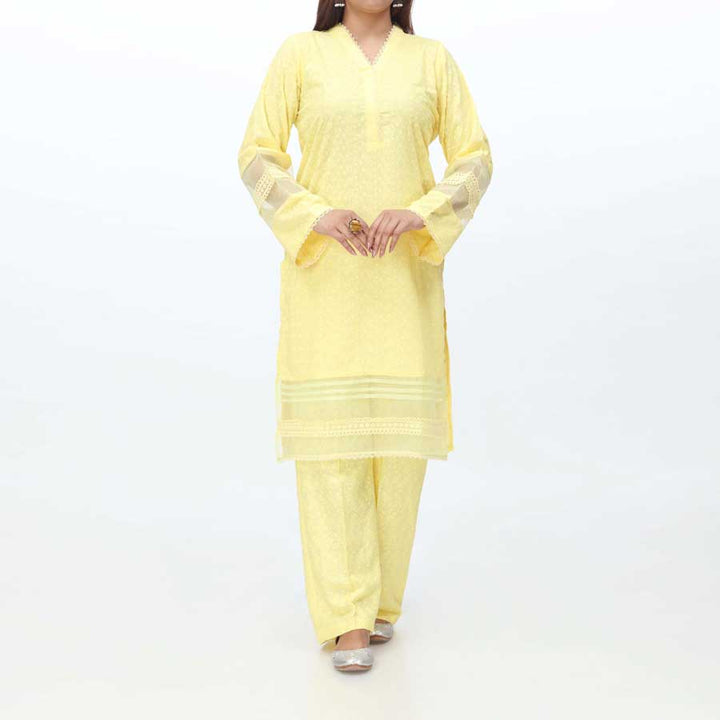 2PC- Embroidered Chikankari Suit PS4070