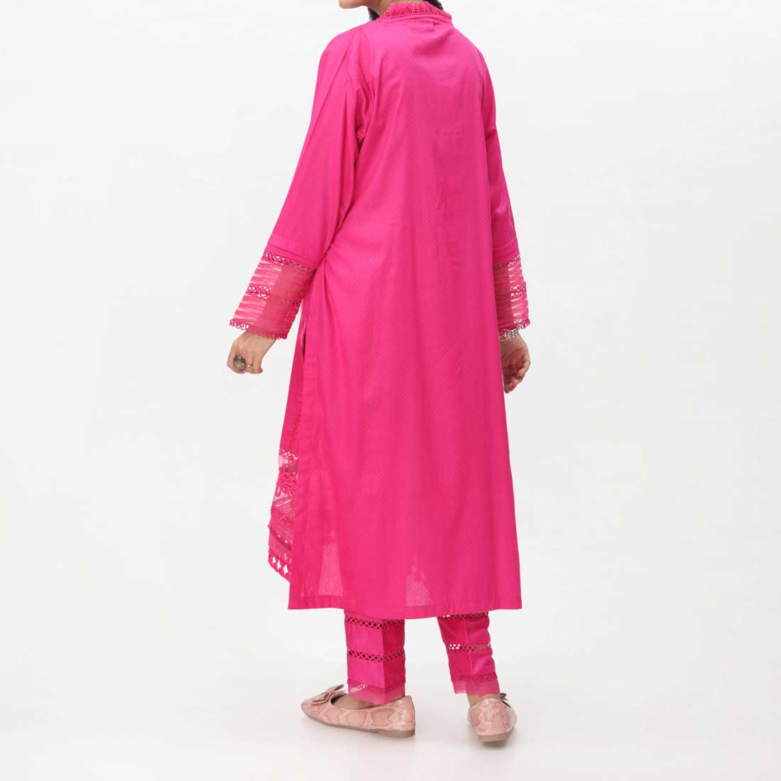 Pink 2PC- Laced Cambric Suit PS4085