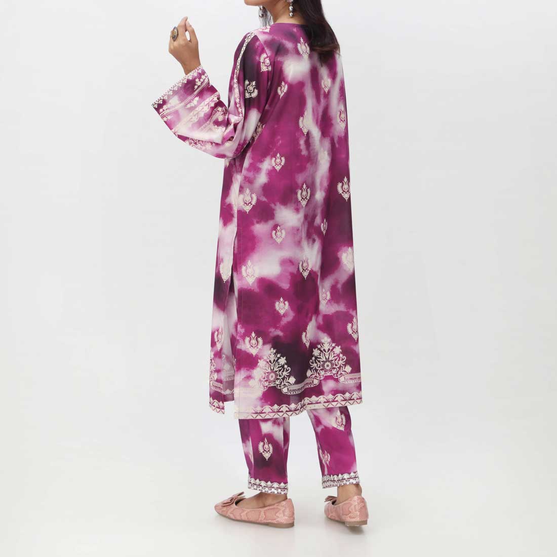 Purple 2PC- Embroidered Lawn Suit PS4092