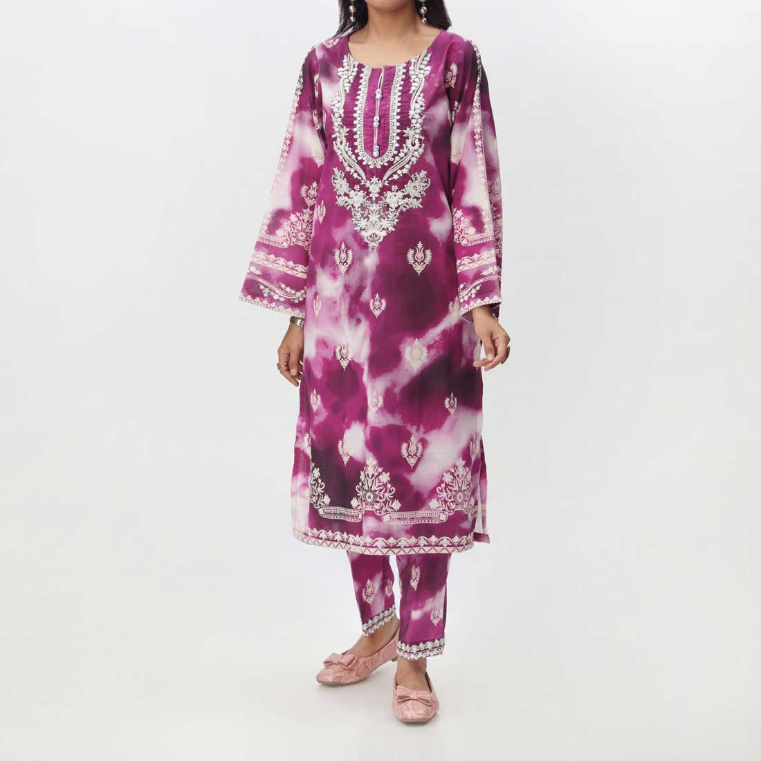Purple 2PC- Embroidered Lawn Suit PS4092