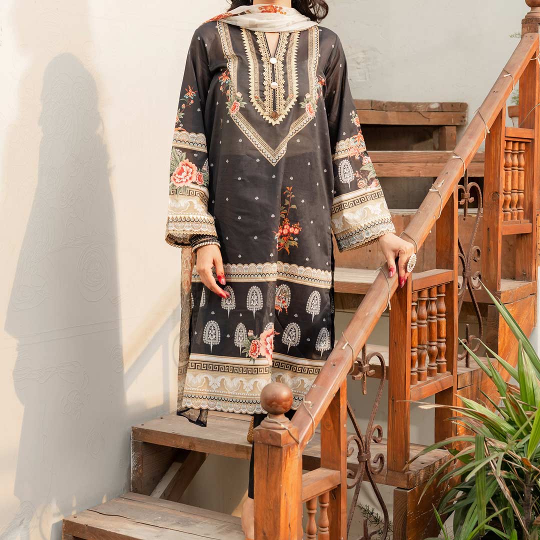 3PC- Digital Printed Lawn Suit PS4097