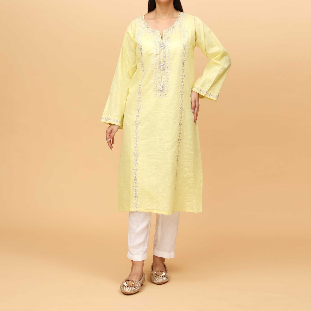 1PC Embellished Cotton Zari Shirt PS4132