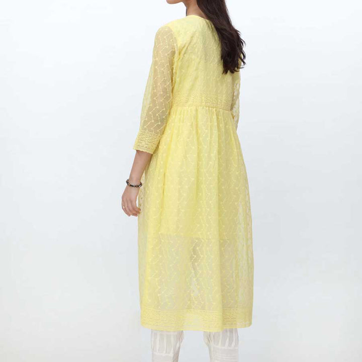 1PC- Embroidered Chiffon Shirt PS4175