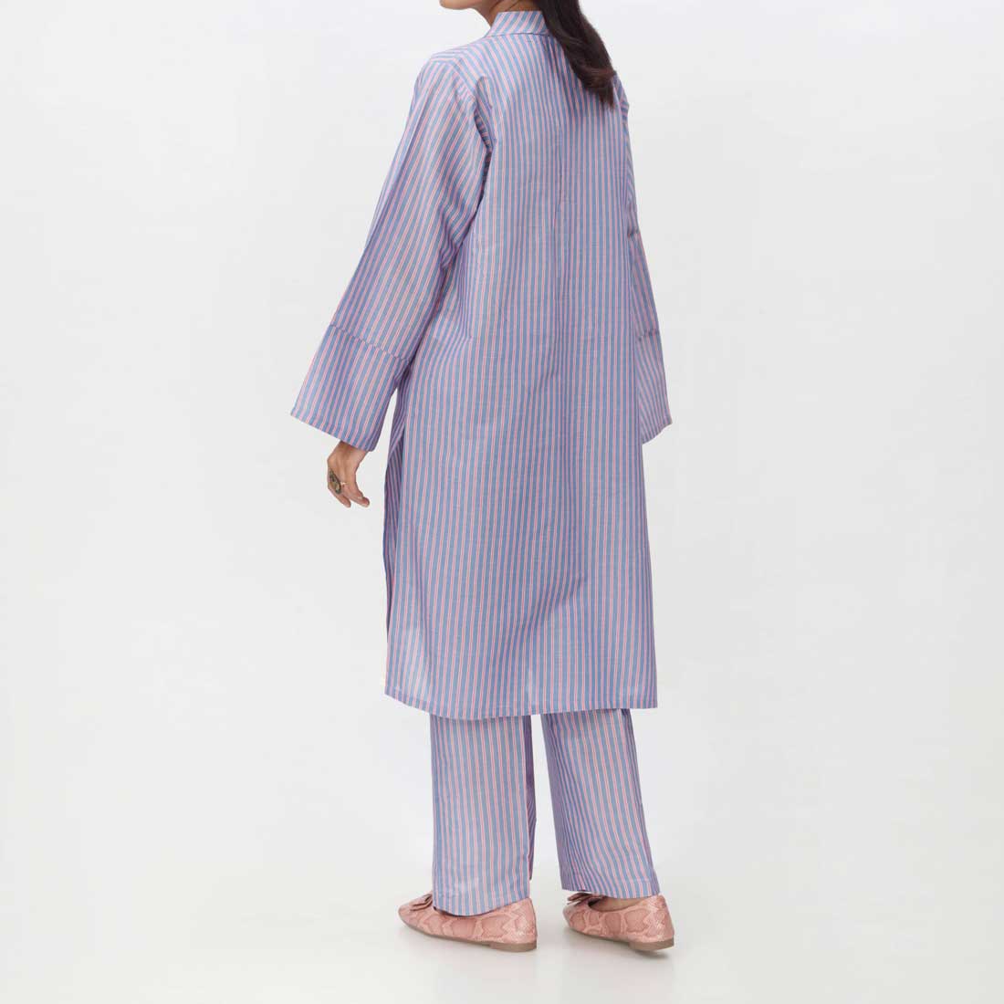 Blue 2PC- Solid Cotton Doriya Suit PS4242