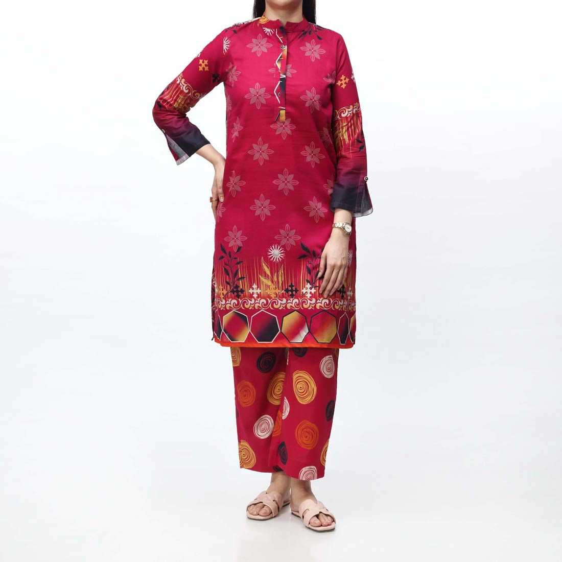 2PC- Digital Printed Cambric Suit PS4251