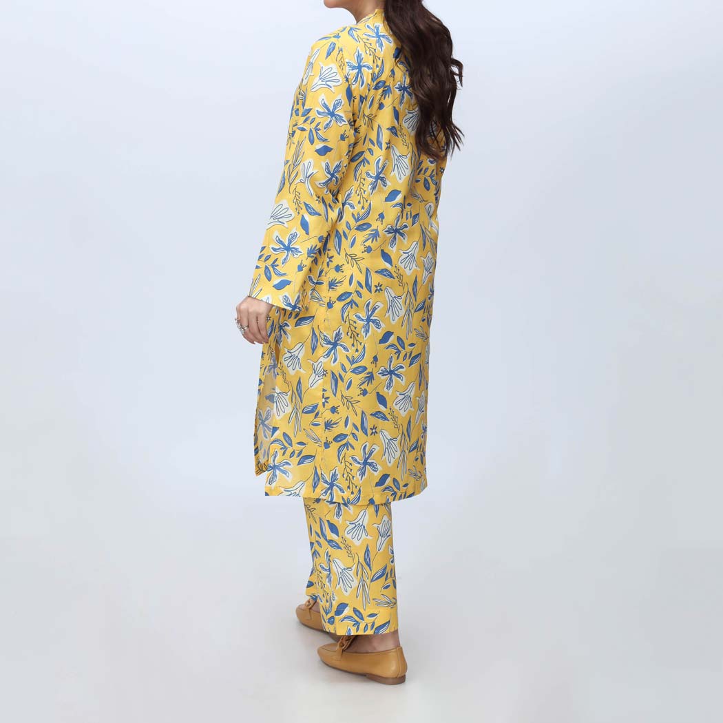 Yellow 2PC-Printed Cambric Suit PS4252