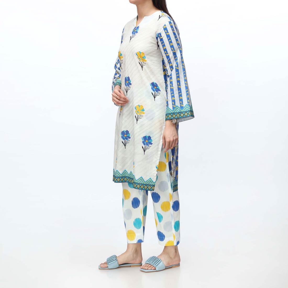 2PC- Digital Printed Cambric Suit PS4259