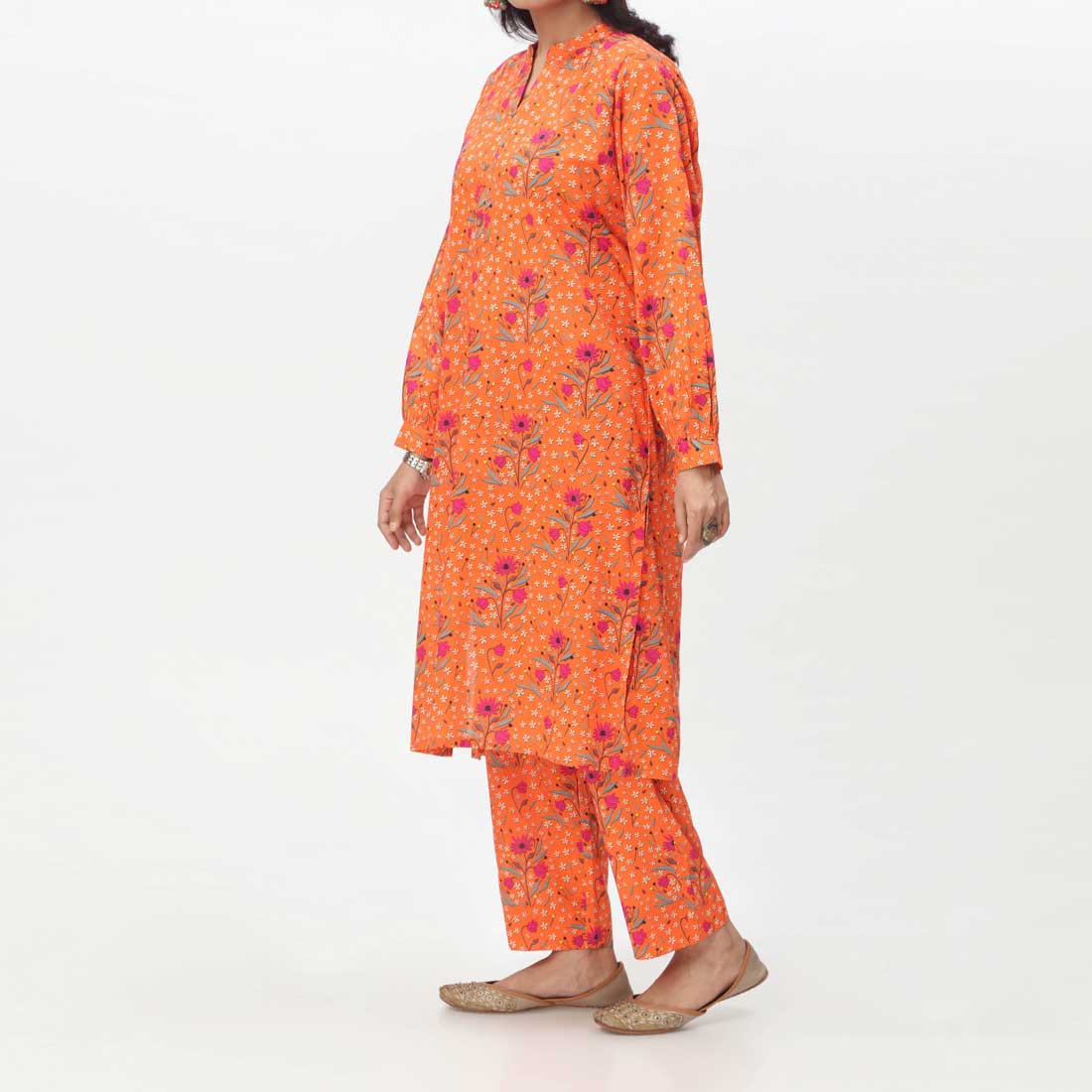 Orange 2PC- Digital Printed Cambric Suit PS4260