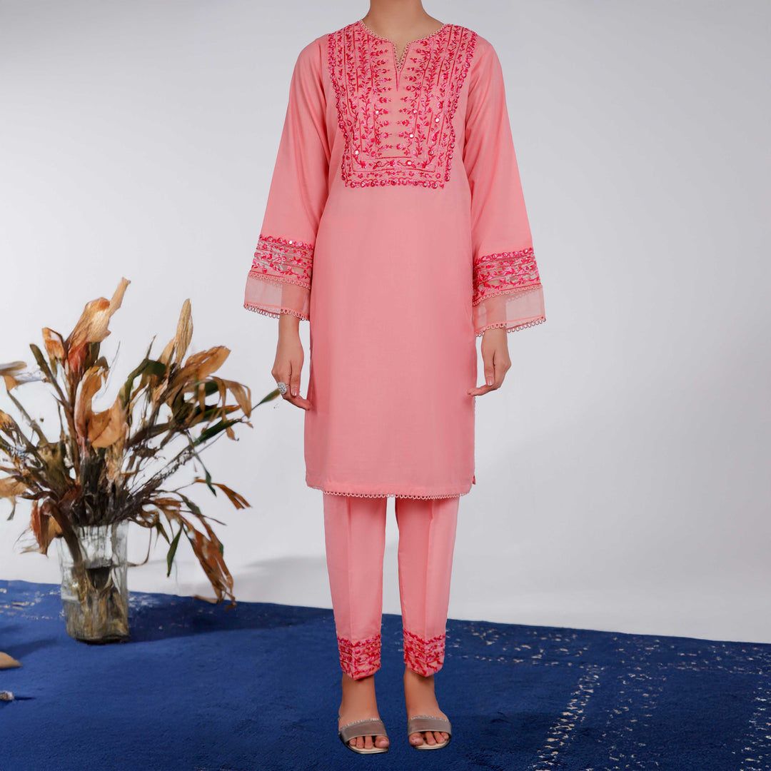 2PC- Embroidered Cambric Suit PS4322