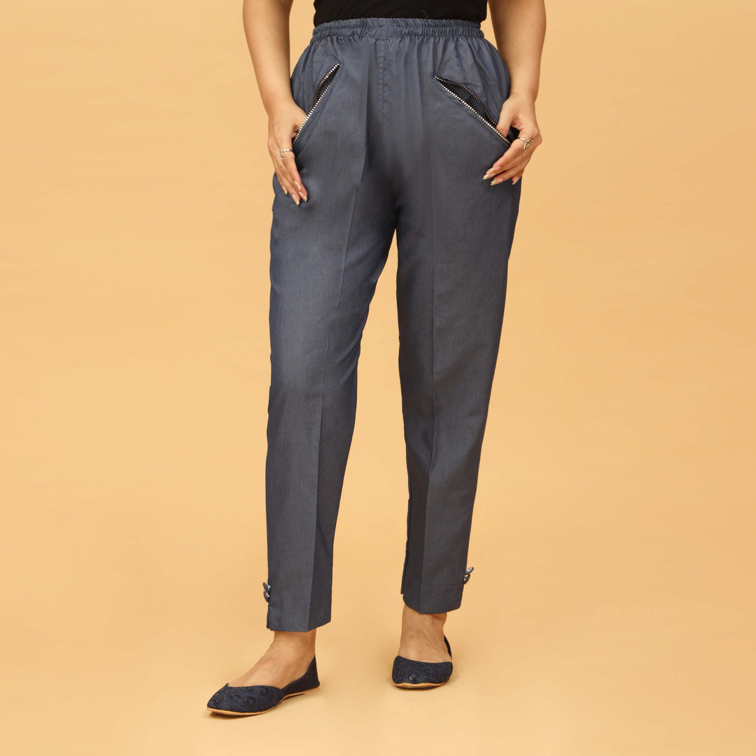 Navy Slim Fit Denim Trouser PS4576