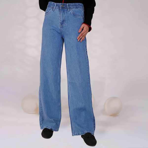 Sky Blue Western Denim Pant PS4592