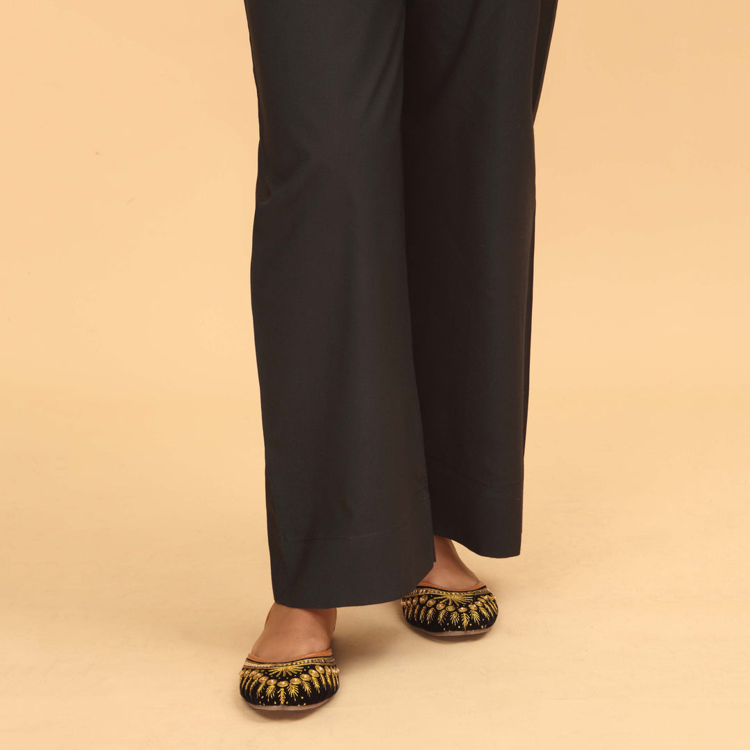 Black Straight Fit Plain Trouser PS4597