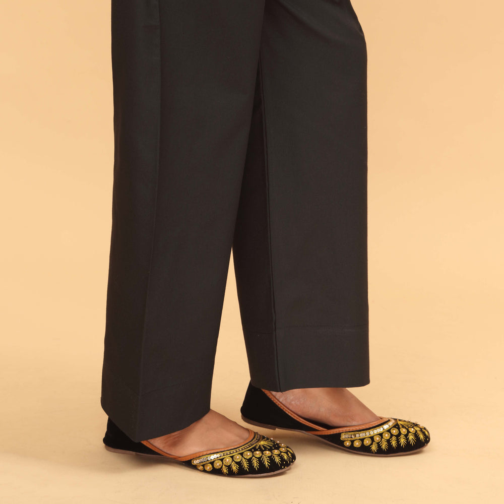 Black Straight Fit Plain Trouser PS4597