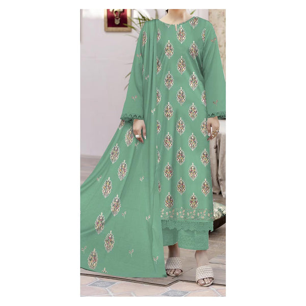 3PC- Unstitched Embroidered Lawn Suit PS4860