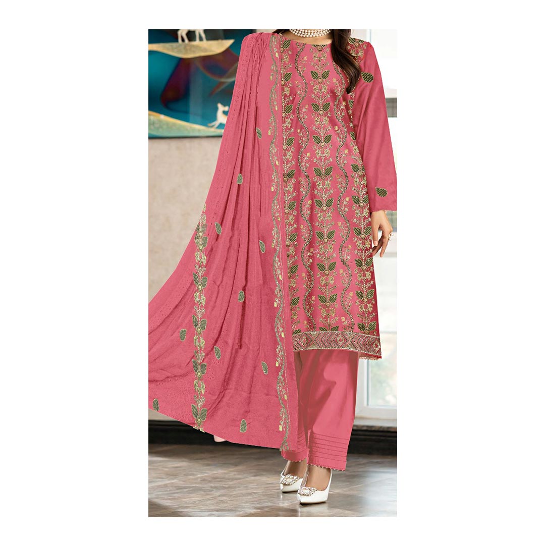 3PC- Unstitched Embroidered Lawn Suit PS4867