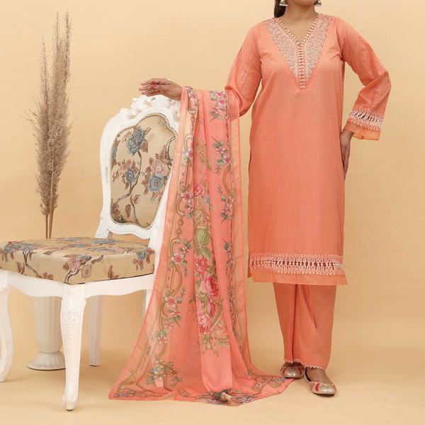 3PC- Cotton Cambric Suit PS4949