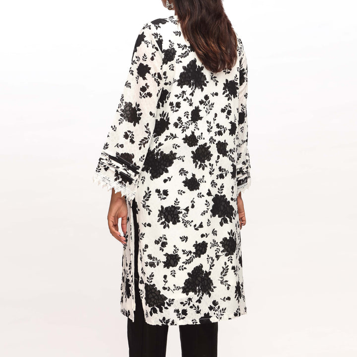 Black Printed Georget Shirt PS4962