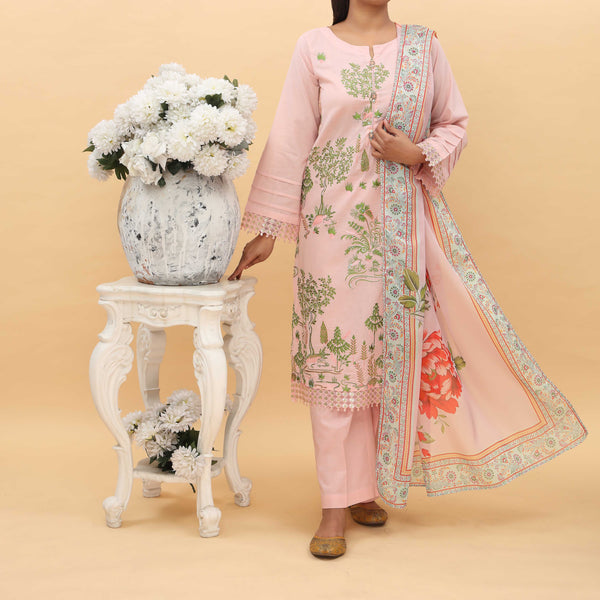 3PC- Embellished Cambric Suit PS5000