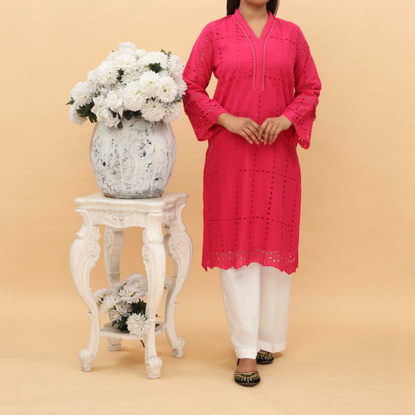 1PC- Embellished Chikan Kari Shirt PS5020