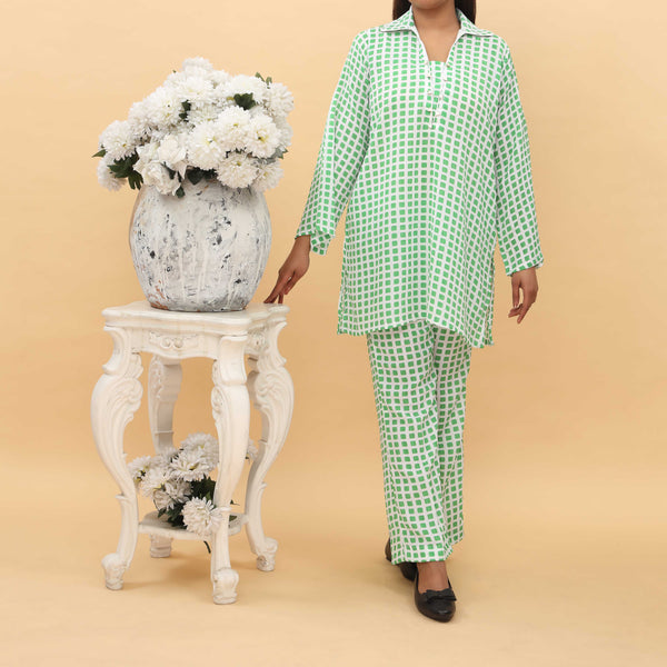 2PC- Checkered Cambric Cord Set PS5032