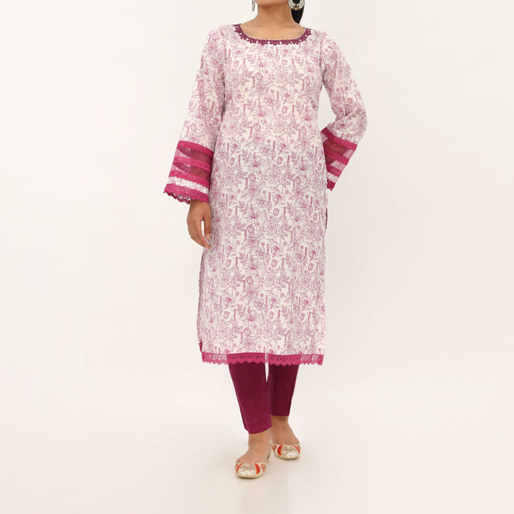 1PC- Allover Printed Cotton Cambric Shirt PS5039