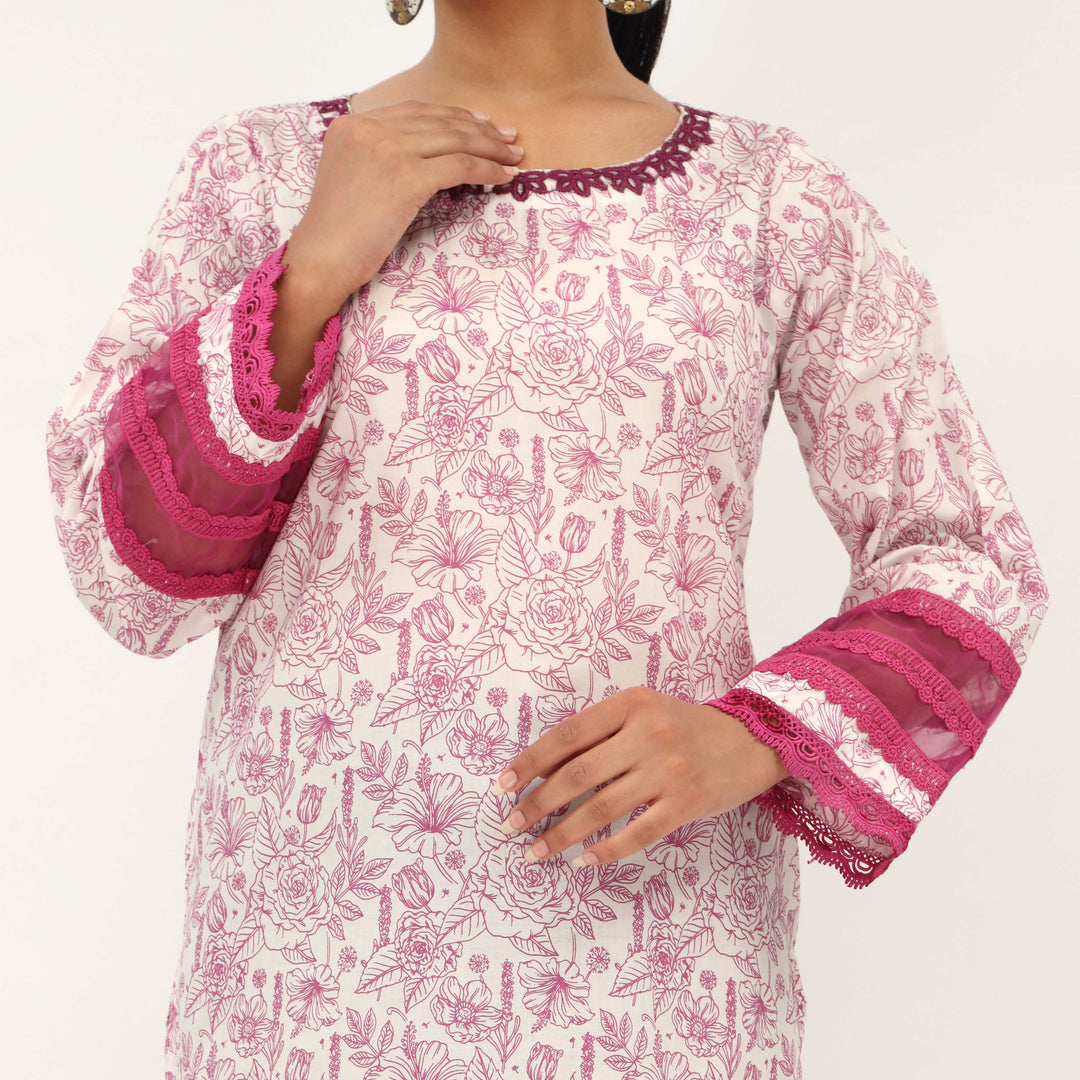 1PC- Allover Printed Cotton Cambric Shirt PS5039